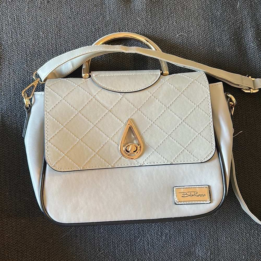 Gray/Blue medium handbag with strap